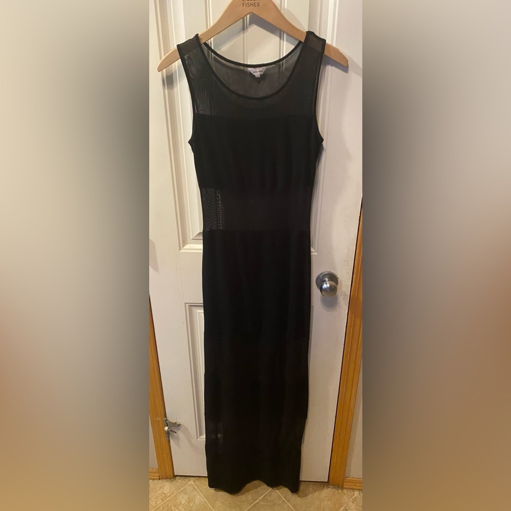 Stella Tweed Black Sheer Maxi Dress ⭕️3/$15⭕️